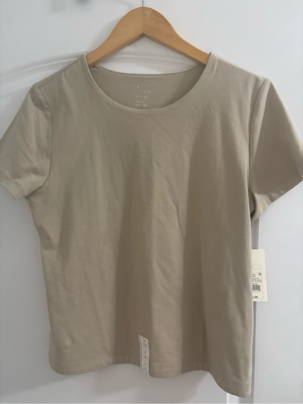 Target Women's Short Sleeve Crewneck Top - Light Beige
